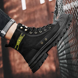 Men's boots four seasons high-top casual boots canvas boots soft-soled non-slip thick-soled outdoor boots fashion tooling boots