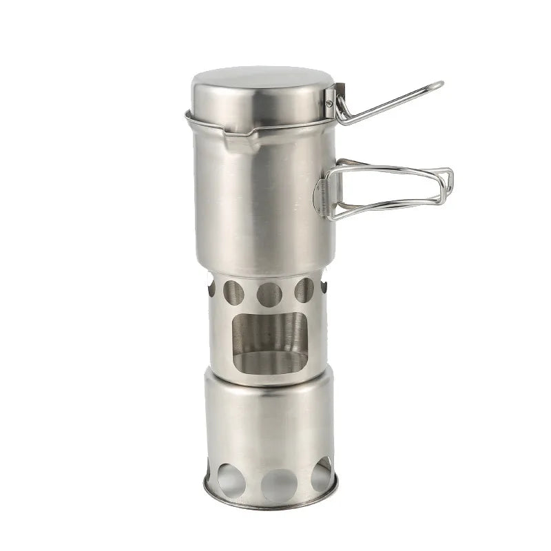 Popular Camping Steel Wood Stove Cooking Pot Optional