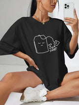 Women T-Shirts It's Tea Shirt Letter Printing Tees Casual Soft Short Sleeve Tops Loose Comfortable Summer Street Clothes