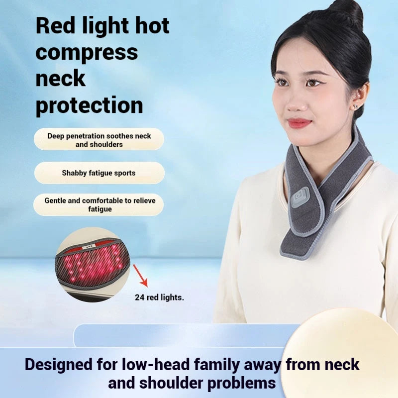 Neck Heating Pad USB Rechargeable Portable Heated Neck Wrap for Neck Hot Compress Electric Heating Neck Brace Soothe Relax