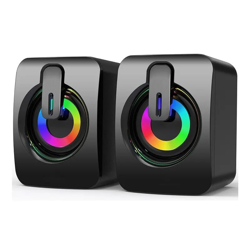 USB Wired Speakers Mini Computer Desktop Speaker HIFI Stereo Microphone Subwoofer with LED Light for PC Notebook Loudspeakers