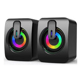 USB Wired Speakers Mini Computer Desktop Speaker HIFI Stereo Microphone Subwoofer with LED Light for PC Notebook Loudspeakers