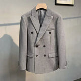 Double Breasted Man Suits And Blazers Oversize Coats Jacket For Men Plus Big Size Brown Premium Simple Classic New In 2024