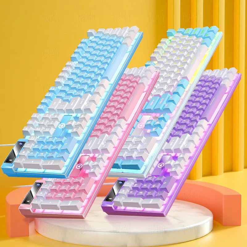 Advanced K500 gaming wired keyboard with color blocking and luminous mechanical feel, desktop computer keyboard