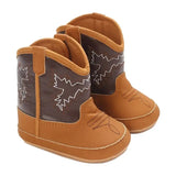 Baby Boots Western Knight Boots Tall Boots Cowboy Boots Embroidered Chelsea Retro Children's Brown