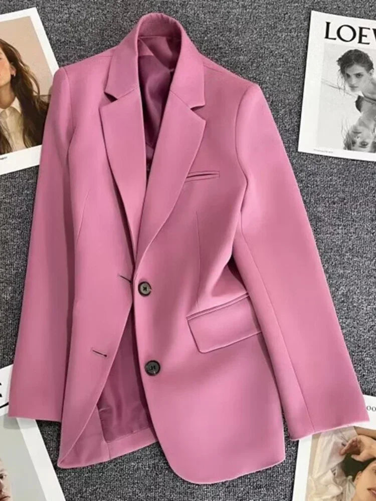 Blazer for Women 2025 Spring Autumn New Elegant Long Sleeve Office Blazer Coats Korean Fashion Casual Loose Appear Thin Blazers