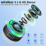 2025 New Wireless Speaker IPX7 Waterproof S3 colorful LED Light Strong bass Soundguru S3 Bluetooth Speaker Waterproof with Mic
