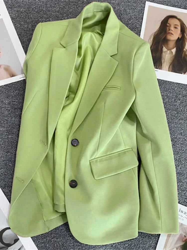 Blazer for Women 2025 Spring Autumn New Elegant Long Sleeve Office Blazer Coats Korean Fashion Casual Loose Appear Thin Blazers