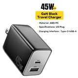 Essager GaN 45W USB Charger Fast Charger PD QC 3.0 USB C Charger Quick Charger For iPhone 14 13 Travel Charger for Samsung S21