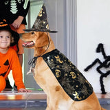 Cool Pumpkin Pet Halloween Costumes Cape Adjustable Bat Cats Cosplay Clothes Black Soft Halloween Dog Cloak Hat Dogs