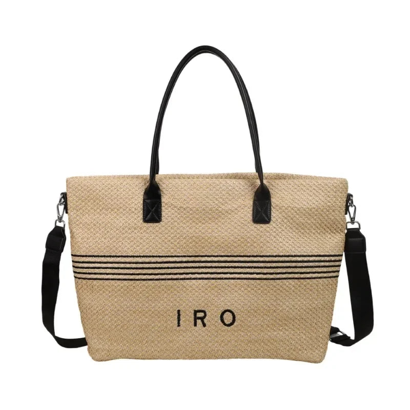 2025 New Woven Tote Bag for Women Bohemian Straw Beach Bag Large Capacity Summer Shoulder Bag Casual Vacation Rattan Purse