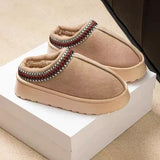 Platform Fluffy Slippers Women/men House Flats Fashion Plush Winter Shoes Ladies Home Elegant Casual Footwear Large Size
