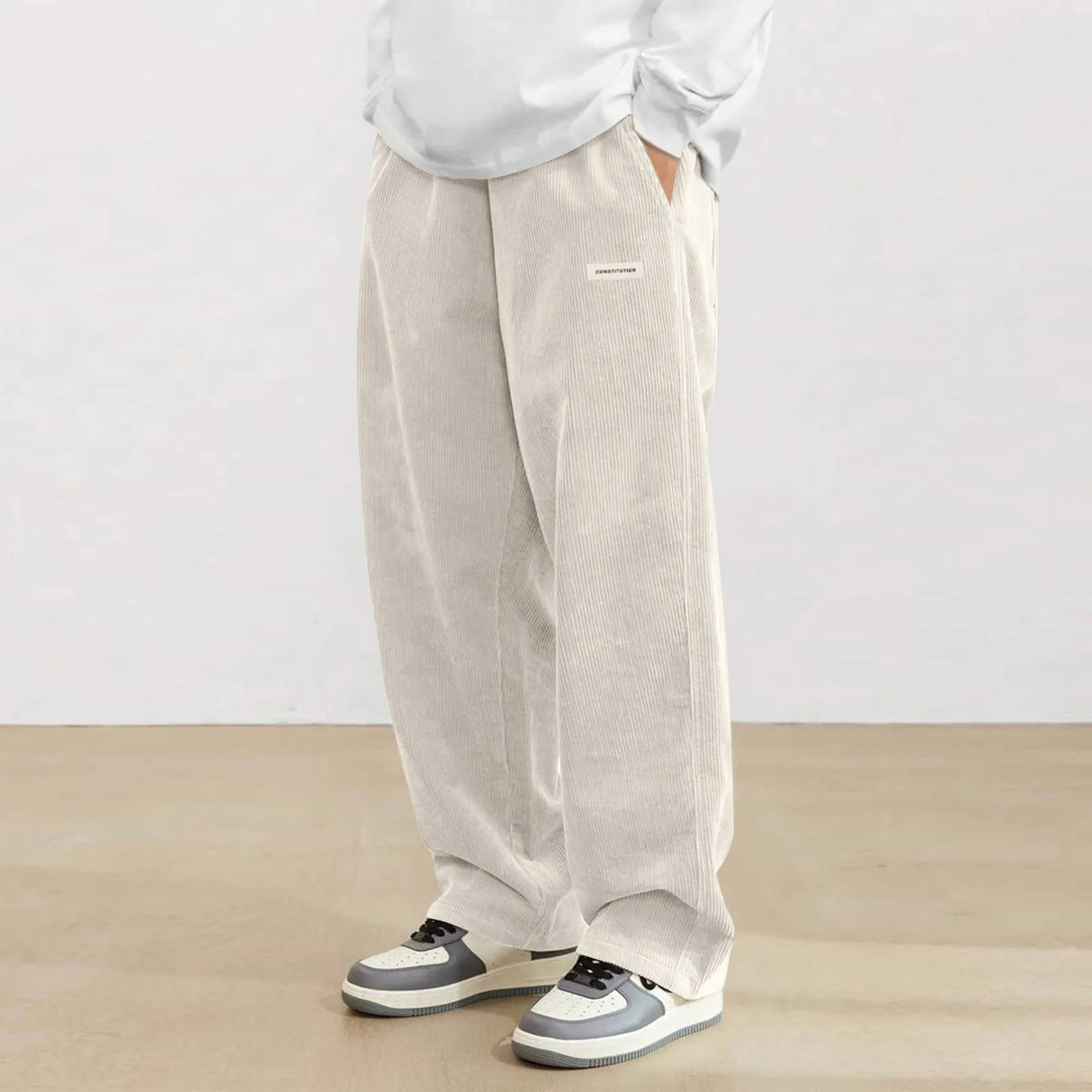 Corduroy Pants Men Clothing Sweatpants Loose-Fit Casual Pants Man Baggy Hosen Regular Length Trousers Men Cargo Pants Women