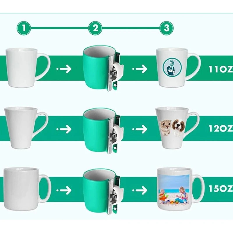 Mug Transfer Sublimation Silicone Mug Wrap Mug Mold 11OZ Cup Clamp Fixture- G2AB
