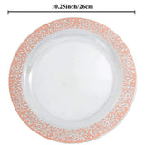 Gold Plastic Plates-Clear Plastic Party Plates, Premium Heavyweight Disposable Wedding Plates Dinner Plates Desser for holidays
