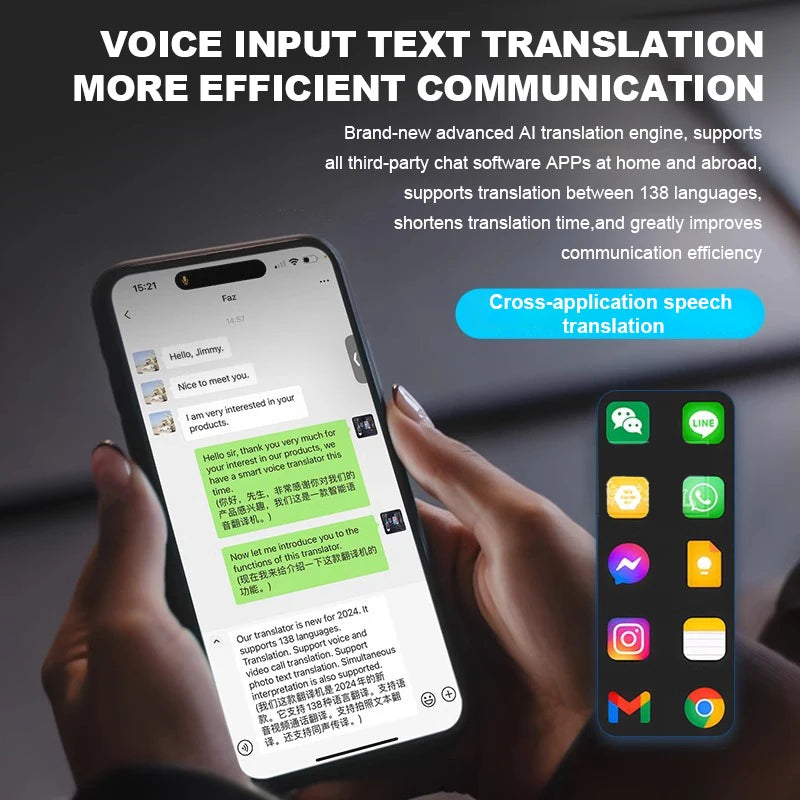 AI Translator Magnetic Bracket 138 Languages Smart Translator Simultaneous Interpretation Voice Call Text Photo Video Translator