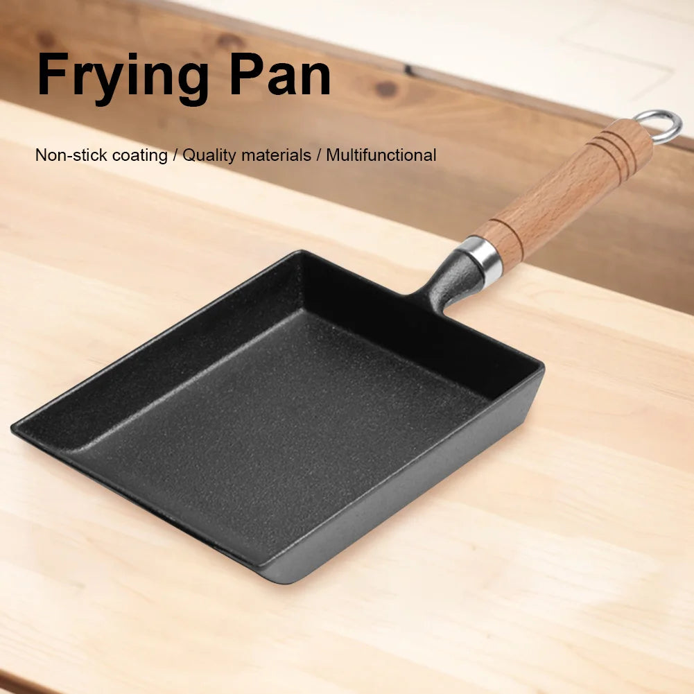Cast Iron Non Stick Pan Mini Egg Frying Japanese Thickened Pot Non-Stick Tamagoyaki Frying Pan for Home Kitchen Cooking