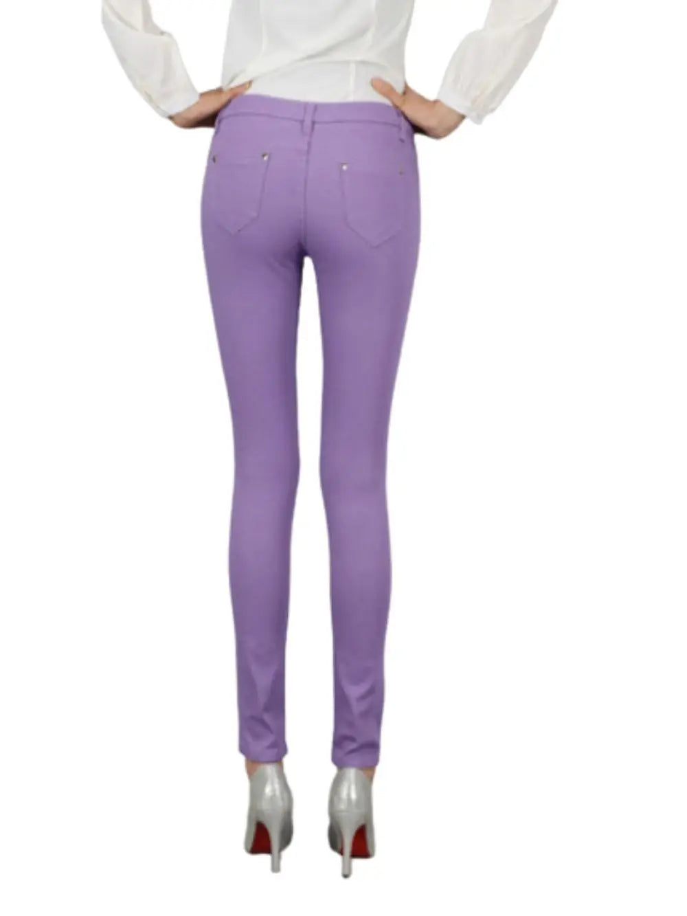 Women Dress Pants Tapered Leg  Colored Stretch Slim Jeans Skinny Trousers  Pockets  for Daily ouc073