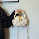 2025 New! Stylish Quilted Embroidery Bags for Women. Popular Crossbody and Handheld Small Round Bags with High Appearance Level