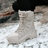 Winter Warm Plush Fur Snow Boots Waterproof Men's Boots Outdoor Non-slip Work Boots Combat Desert Boots Motorcycle Boots
