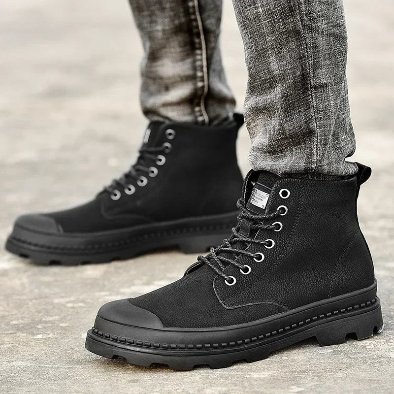 Winter Men Boots Waterproof Leather Boots Keep Warm Mens Ankle Boots Comfortable Man Work Boots Male Snow Boots Men Botas