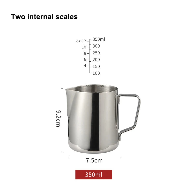 Stainless Steel Milk Frothing Pitcher Espresso Steam Coffee Barista Craft Latte Cappuccino Milk Cream Cup Frothing Jug Pitcher