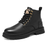 Men's boots four seasons soft-sole non-slip casual boots fashion outdoor work boots high boots classic Joker youth leather boots