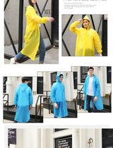 Waterproof Outdoor Rain Gear Unisex Long Transparent Reusable Raincoat Jacket for Men and Women Cycling Hiking