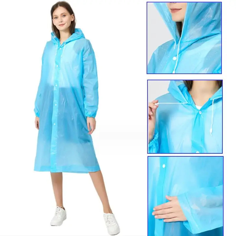 Raincoat Women Men Impermeable Thickened Waterproof Raincoat Tourism Outdoor Hiking Rain Poncho Raincoat Hooded Rain Coat