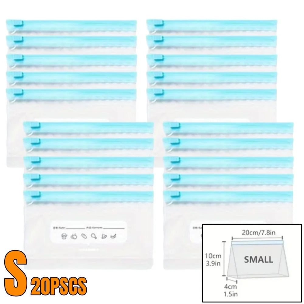 Zipper seal bag; Reusable fridge bag with zipper lock; Food storage bag for preservation and sealing; Kitchen storage bag
