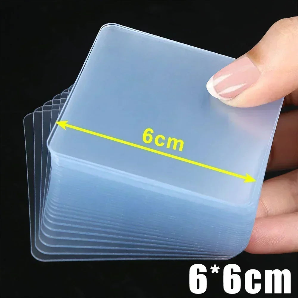 6cm Strong Double Sided Tape PVC Transparent Square Wall Adhesive Stickers for Hooks Waterproof Traceless Home Glue Tapes