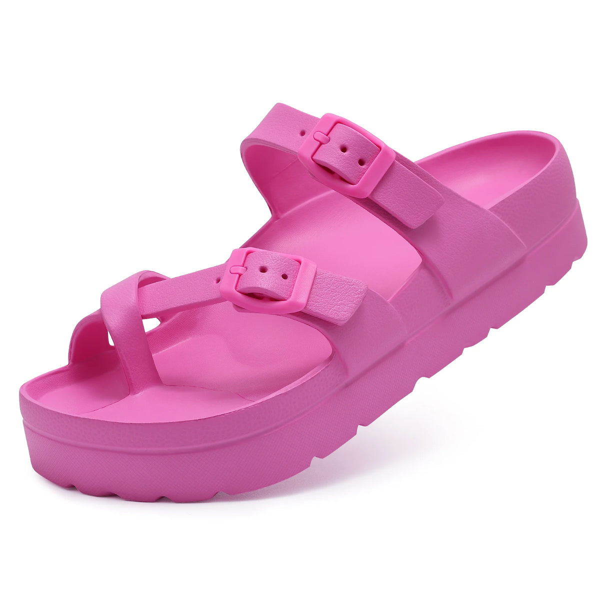 Kidmi Pillow Sandals for Women Men Thick Sole Adjustable Buckles EVA Flat Sandals Summer Women Sandals Nonslip Cloud Sandals