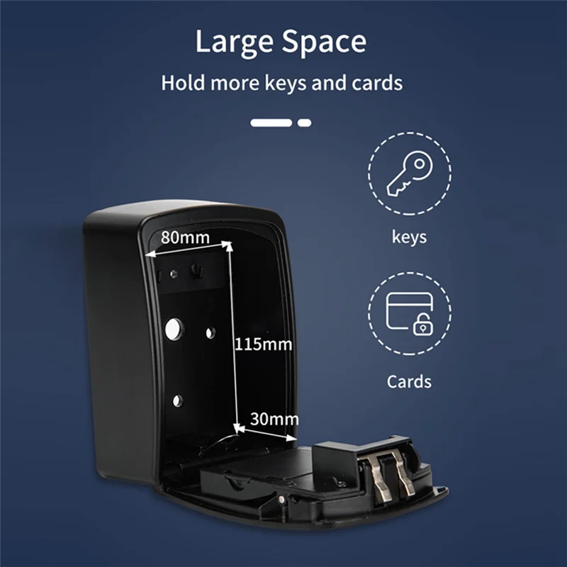 SUNRI-TUYA Smart Key Box Bluetooth Storage Lock Box Smart Life App Wall Mount Security Anti-Theft Lockbox