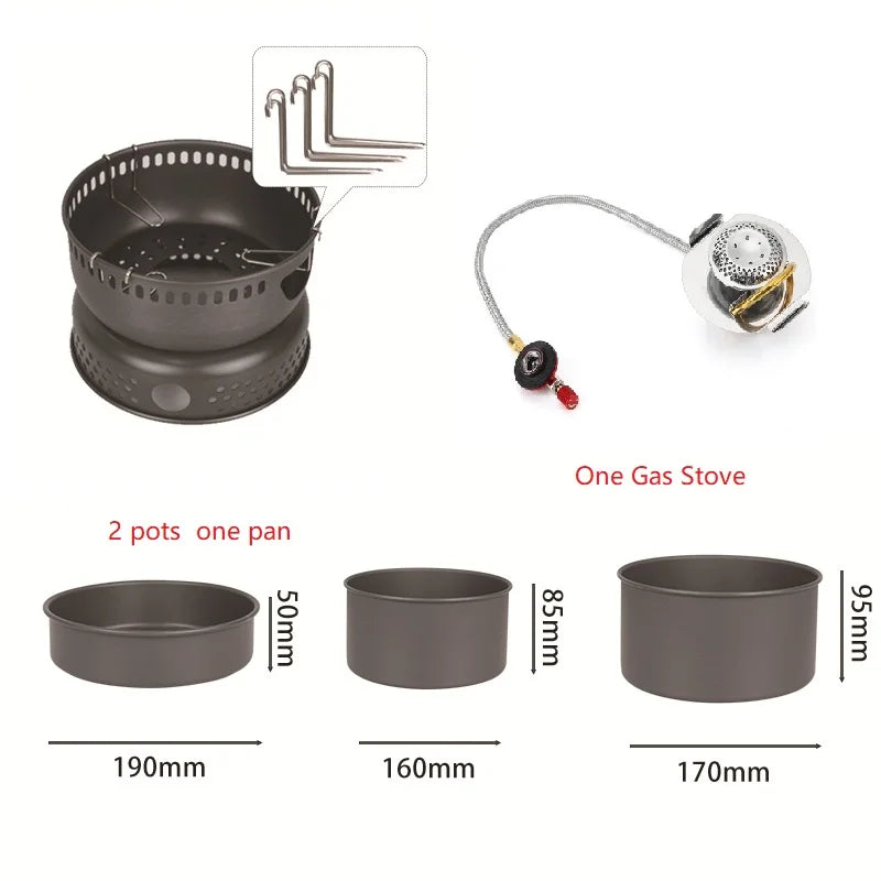 Camping Stove Cookware Combine Set BL100-Q1xb Cooking Pot Pan Stove Set