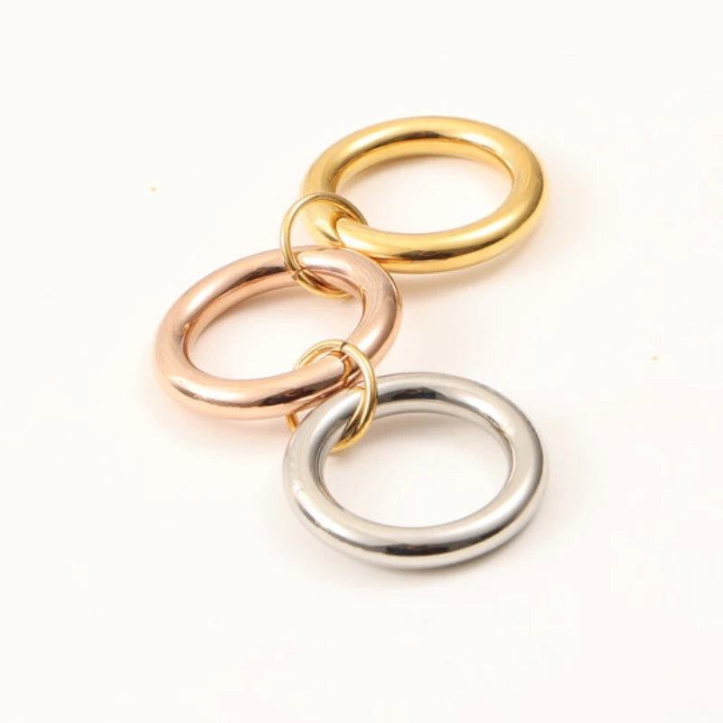 High End PVD Thick Vension Three-color Splicing Ring for Women Stainless Steel Ring for Women Party Jewelry