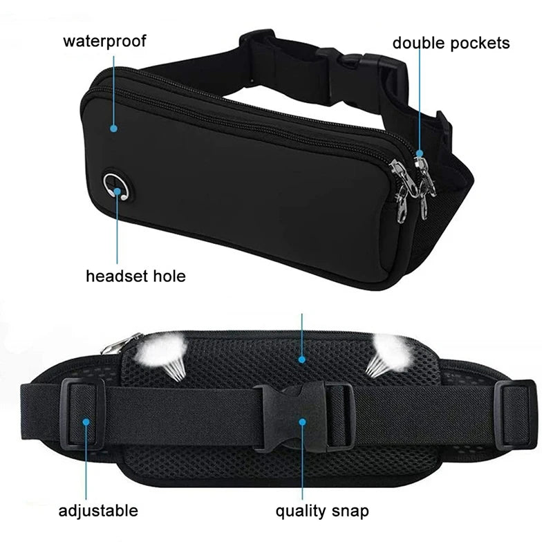 Professional Running Waist Bag Sports Belt Pouch Mobile Phone Case Men Women Hidden Pouch Gym SportsBags Running Belt Waist Pack