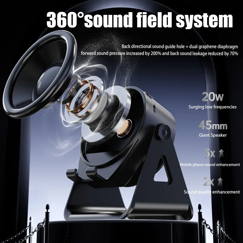 Portable Smart Induction Speaker Wireless Bluetooth  Phone Holder Multi-functional Outdoor Sports Stereo Speakers Universal