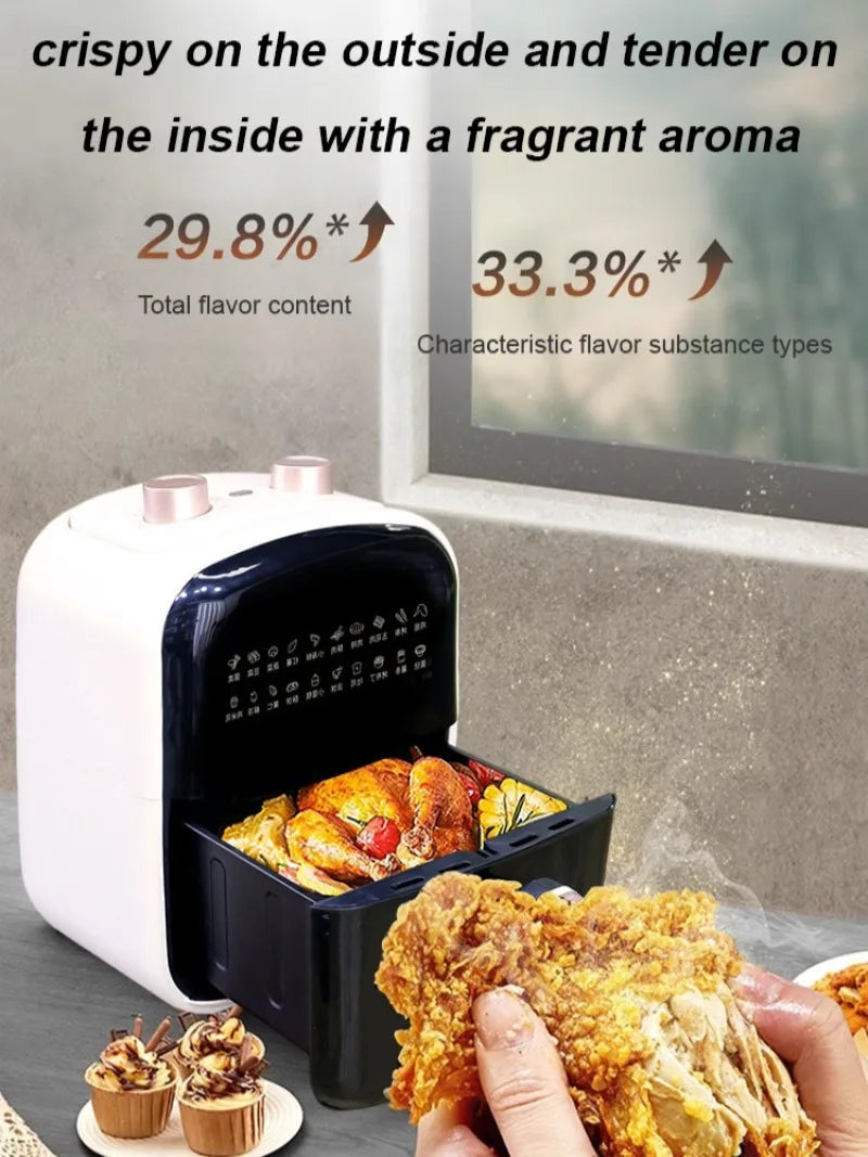 2025 6L air fryer large capacity multifunctional air fryer fully automatic all-in-one machine square oil-free Quick Bake Fryer