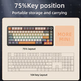 75% Mechanical Keyboard Wired with Media Knob, APAYADO Black Gaming Keyboard,Hot-Swap,ABS Cap Transparent Character Backlighting