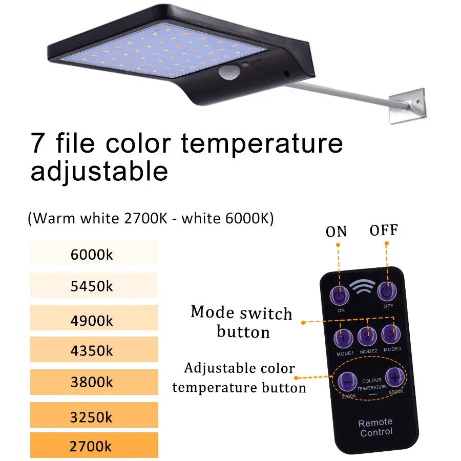 Solar Street Lights Outdoor Waterproof Solar Wall Light  With Motion Sensor Garden Garage Porch Security Wall Lights