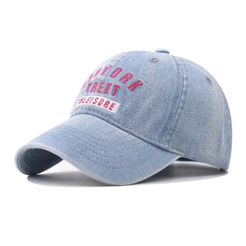 denim baseball cap for men women spring summer cap letters embroidery
