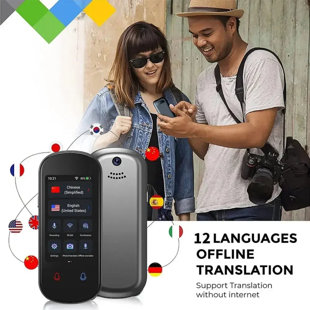AI Smart Voice Translator 138 Languages Translate Portable Support WiFi Full 3D Touch Screen Photo Offline Recording Translation