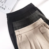 Woolen Pants For Women Harem Pencil Pants 2025 Autumn Winter High Waist Big Stretch Korean Style Casual Lady Suit Pants Trousers