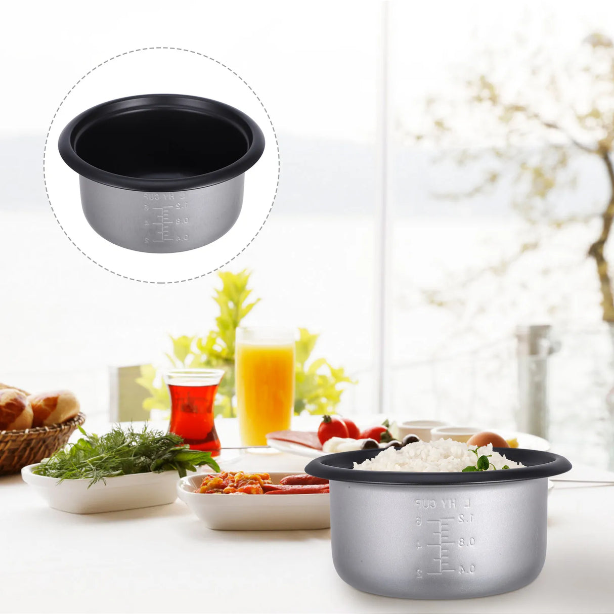 Inner Cooking Pot Rice Cooker Liner Pot Cooking Cake Baking Bowl Cooking Pot Replacement Accessories Supply Alloy Pans Nonstick