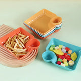 A set of 4 plastic platters, potato chip plates, sturdy snack plates, sushi plates, 7.3 '' X 6.6 '' restaurant plates