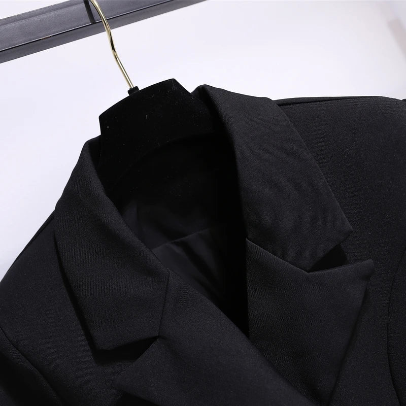 Women's Jacket New in Korean Fashion Long Suit Top Slim Tunic Sashes Blazer Coat Clothes Loose Straight Temperament Slim Blazer
