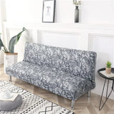[Stretch Sofa Bed Cover] Spring/Summer Milk Silk Fabric Living Room Armless Folding Sofa Sofa Cover puf grande y esponjoso