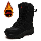 New Warm Plush Snow Boots Lace Up High Top Men's Boots Waterproof Winter Outdoor Boots Anti-Slip Army Work Boots Desert Boots