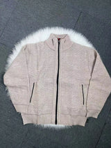 New Autumn and Winter Cardigan Sweater for Men, Warm Thick Loose Casual Stand Up Collar Knitted Zipper Cardigan
