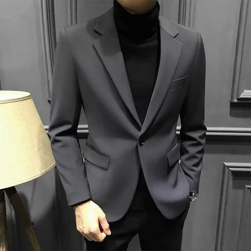 Double Breasted Man Suits And Blazers Oversize Coats Jacket For Men Plus Big Size Brown Premium Simple Classic New In 2024